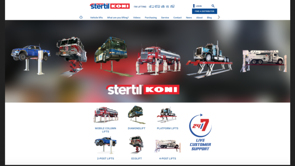 Stertil-Koni Debuts New Company Website with Innovations in HD Vehicle Lifts