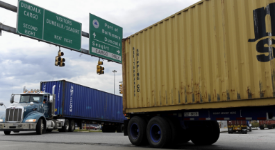 Trucks at Port of Baltimore