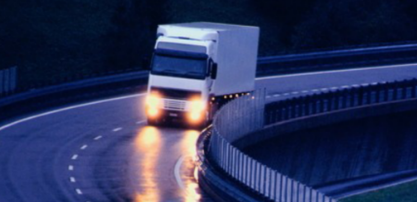 truck at dusk