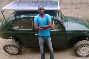 Nigerian Student Retrofits VW Beetle Into Solar and Wind Powered Car