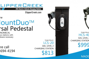 ClipperCreek debuts lowest priced EV charging pedestal, now available for $434