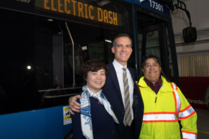 City of LA Unveils First Four of “Pure” Electric Bus Fleet